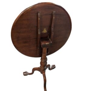 Antique-Chippendale-Mahogany-Inlaid Tilt Top Table 4